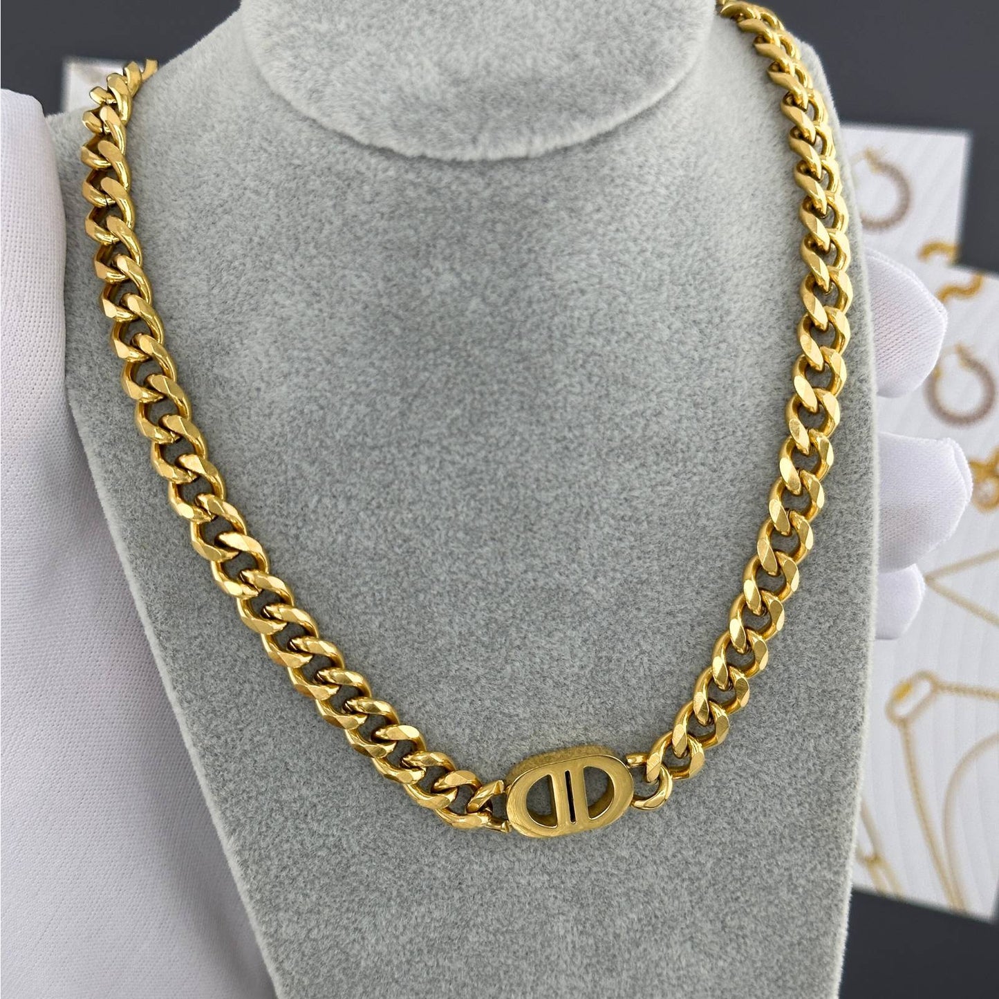 DLUX Necklace, 18K Gold Plated Steel