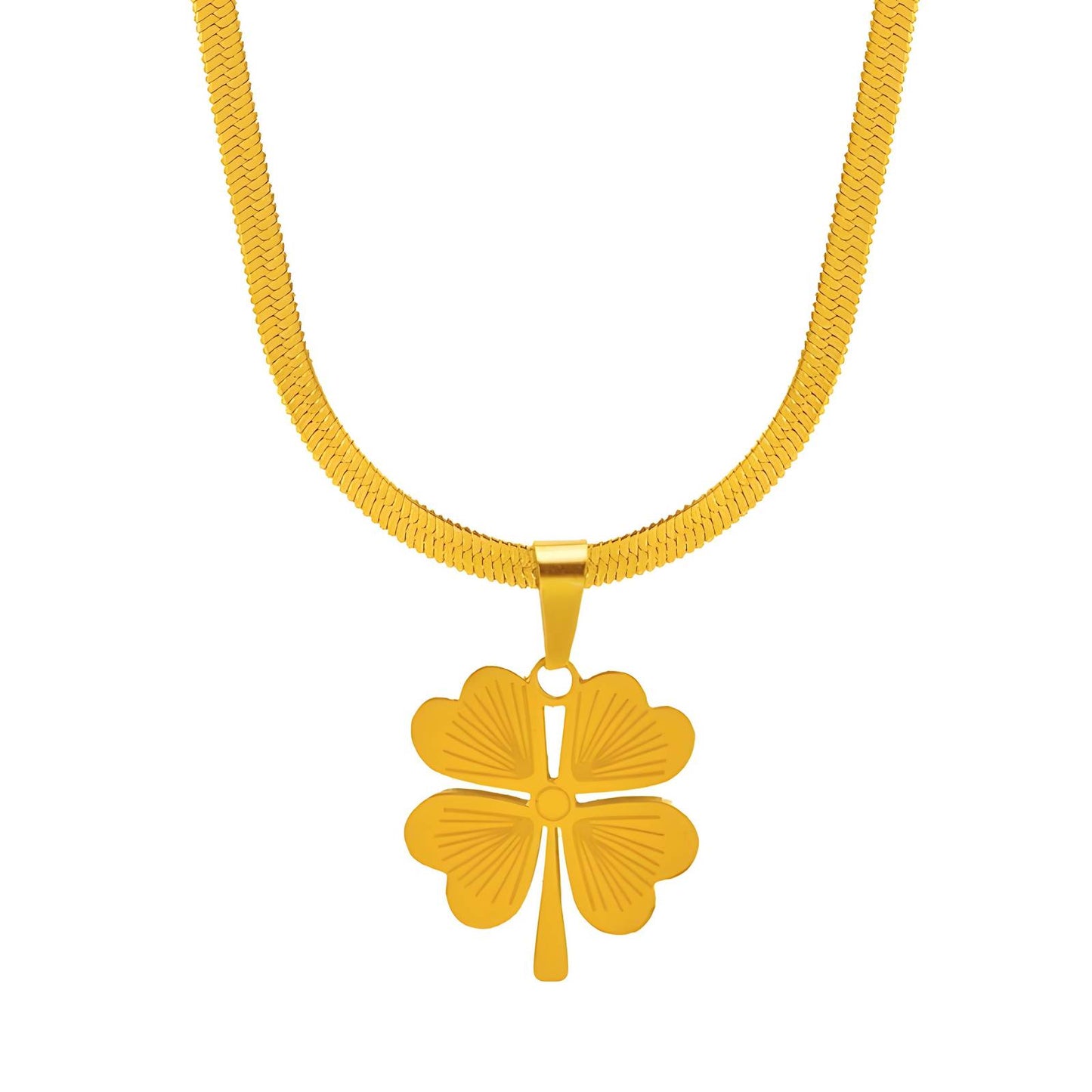 Enlight Flower Necklace, 18K Gold Plated Steel
