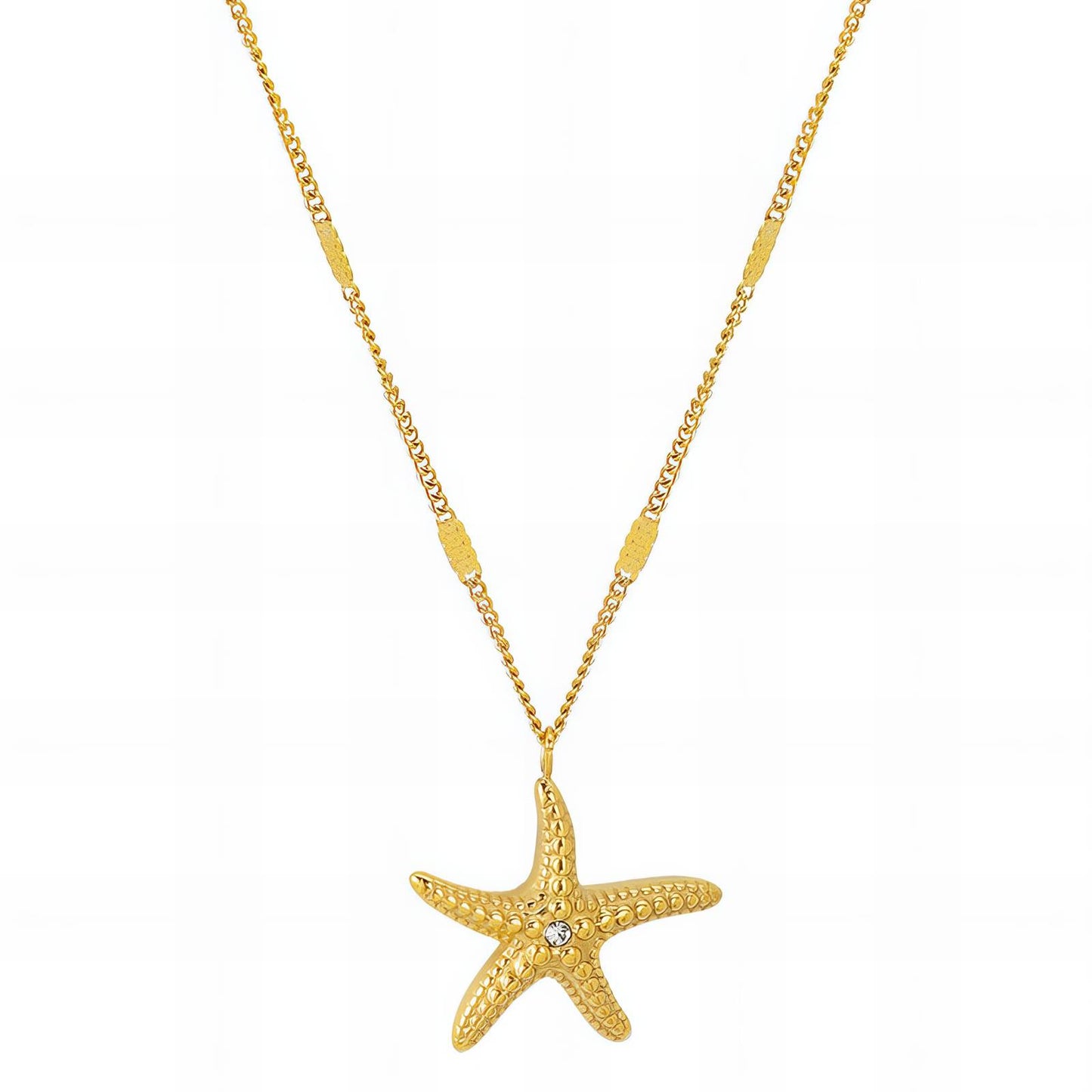 Ocean Whisper Necklace, 18K Gold Plated Steel