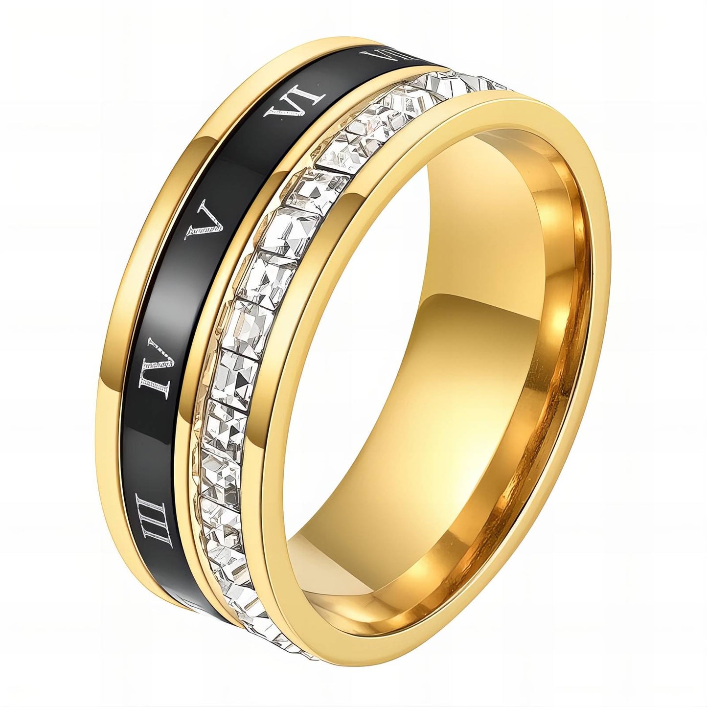 Roman Ring, 18K Gold Plated Steel