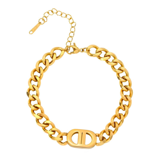 DLUX Bracelet, 18K Gold Plated Steel