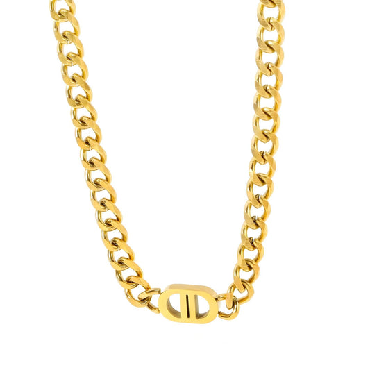 DLUX Necklace, 18K Gold Plated Steel