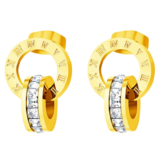 Timeless Earrings, 18K Gold Plated Steel