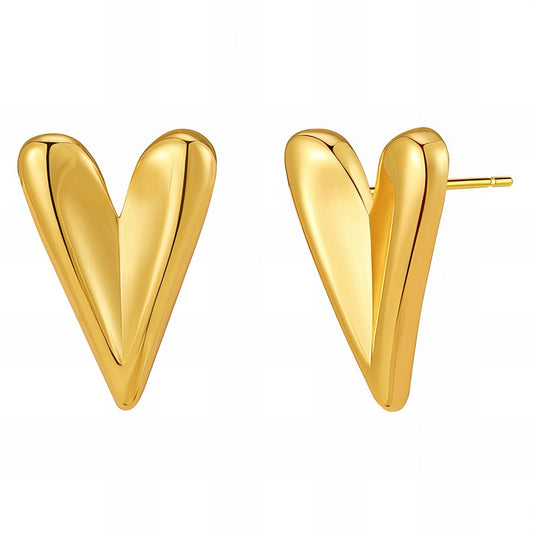 Aleena Hearts Earrings, 18K Gold Plated Steel