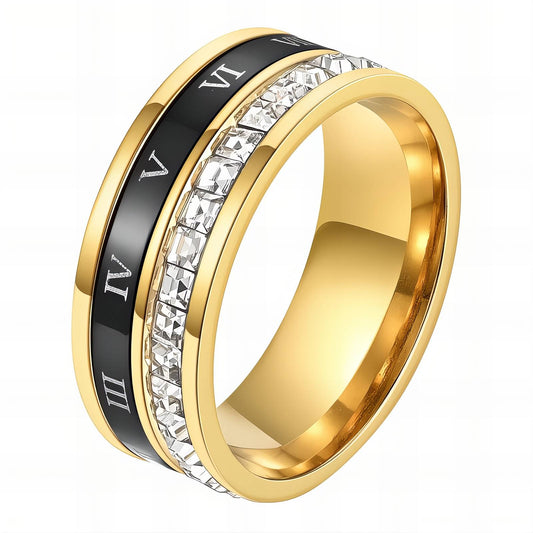 Roman Ring, 18K Gold Plated Steel