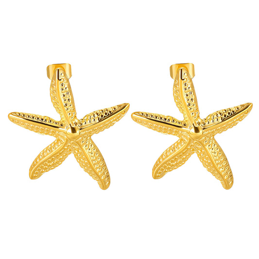Ocean Whisper Earrings, 18K Gold Plated Steel