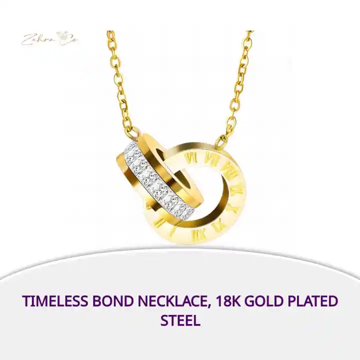 Timeless Bond Necklace, 18K Gold Plated Steel by@Outfy